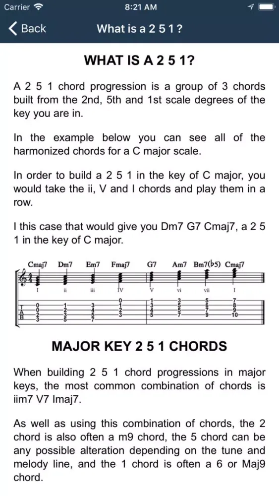 Screenshot di Matt Warnock Guitar 251 Chords
