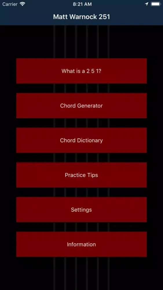 Screenshot di Matt Warnock Guitar 251 Chords