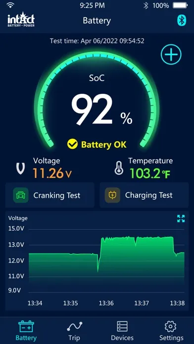 Tangkapan layar intAct Battery Check