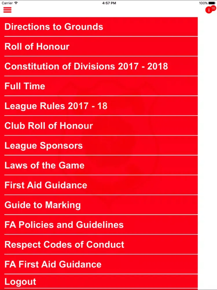Central Midlands Football League iPad  Ekran Görüntüleri