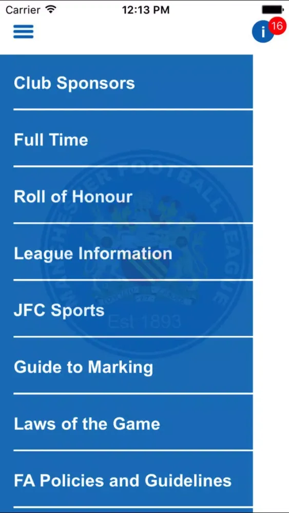 Capturas de tela do Manchester Football League