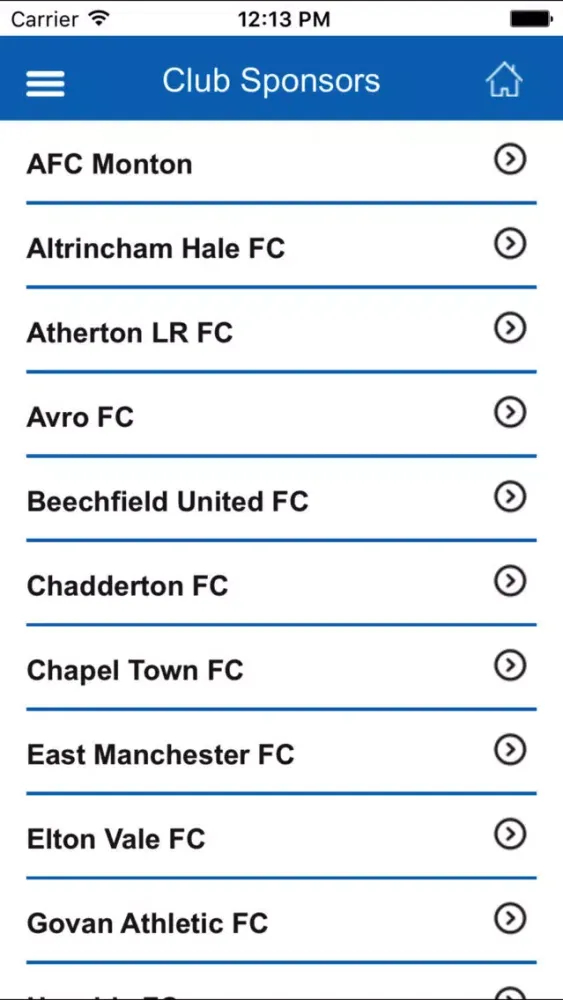 Capturas de tela do Manchester Football League