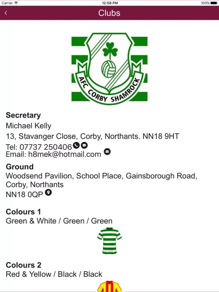 Northamptonshire Combination Football League iPad  سکرین شاٹس