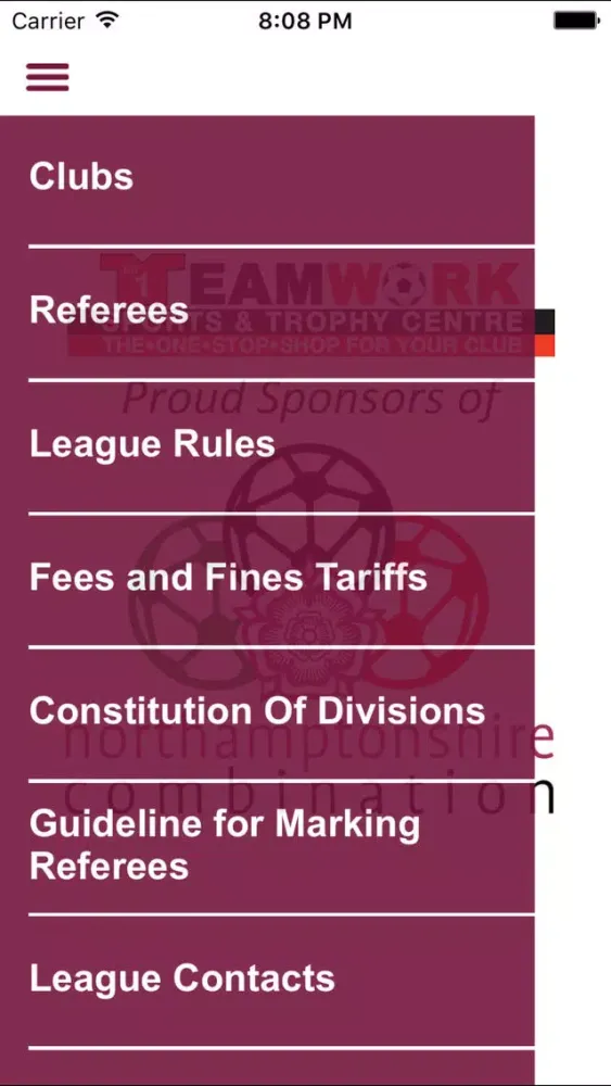 Northamptonshire Combination Football League سکرین شاٹس