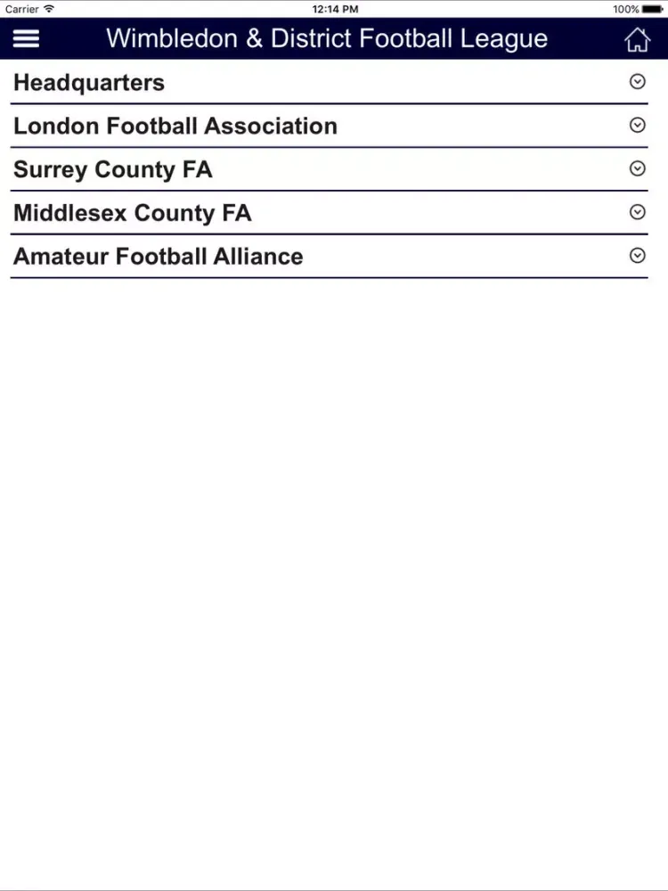 Wimbledon & District Football League iPad  스크린샷
