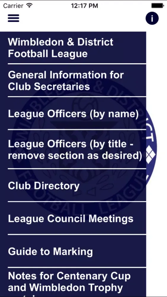 Wimbledon & District Football League 스크린샷
