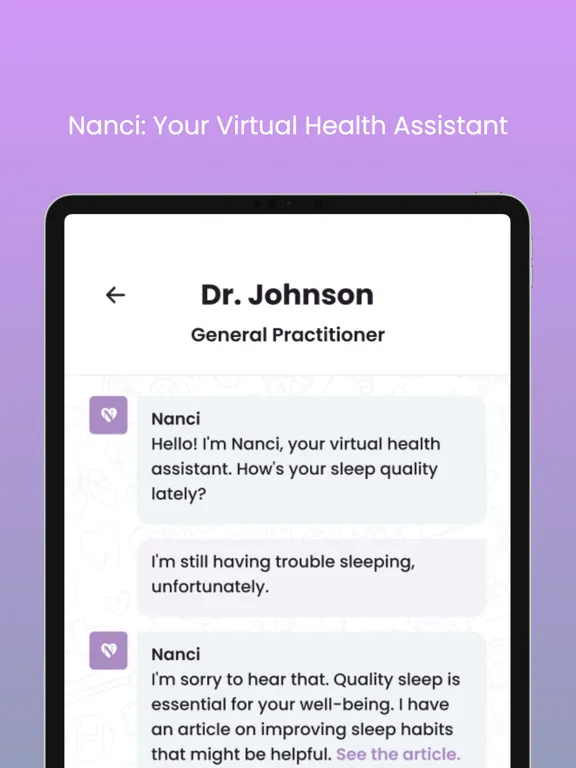 Tangkapan skrin Nanci by Lean6Health iPad 