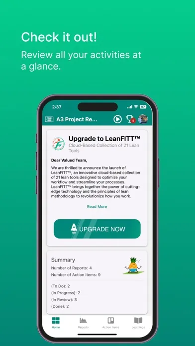 Tangkapan layar Lean A3 Project Rpt