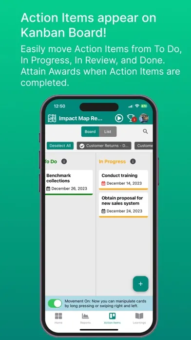 Capturas de pantalla de Lean Impact Map Rpt