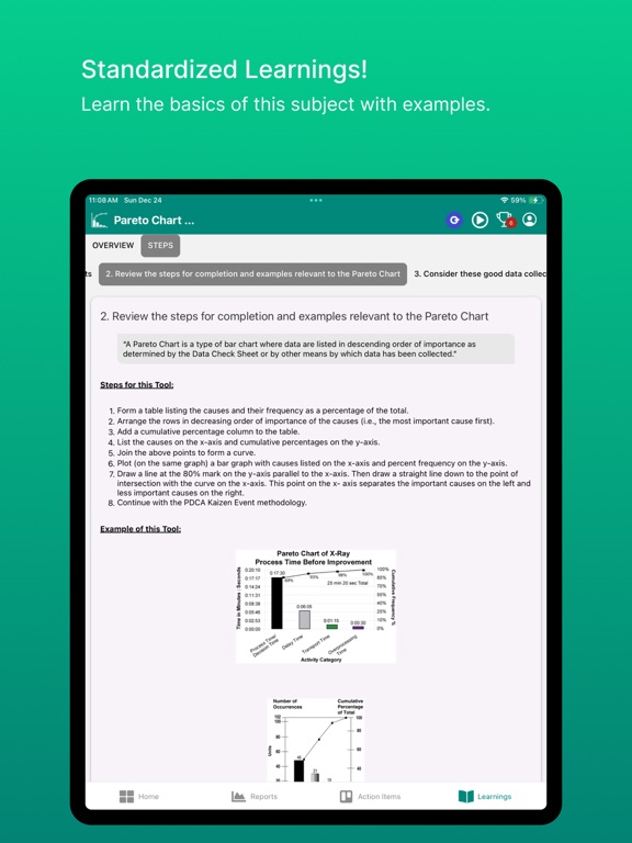 Captures d'écran de Lean Pareto Chart Rpt iPad 