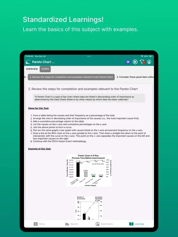Tangkapan skrin Lean Pareto Chart Rpt iPad 