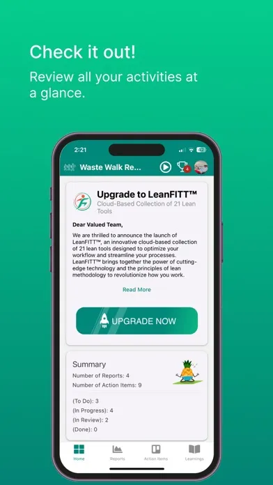 Lean Waste Walk Rpt Screenshots