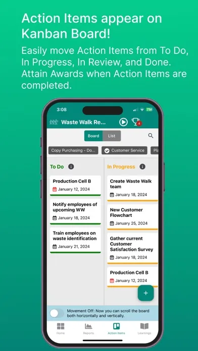 Lean Waste Walk Rpt Screenshots
