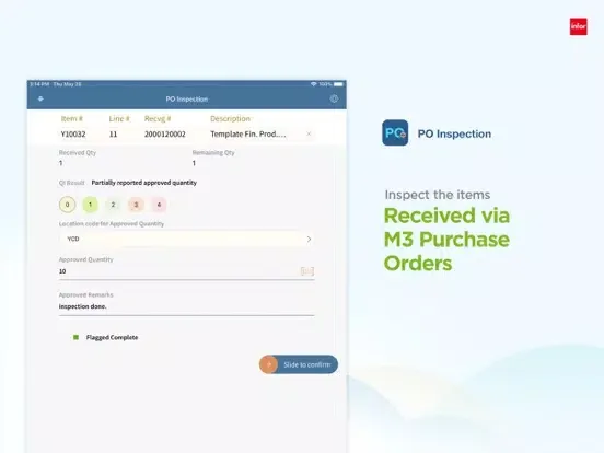 MobileFirst for Infor M3 Cloud iPad  Screenshots
