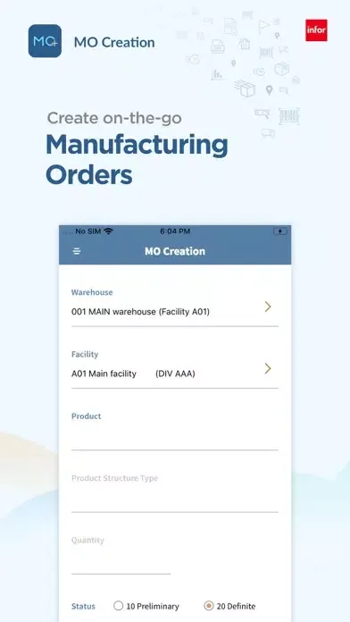 MobileFirst for Infor M3 Cloud Screenshots