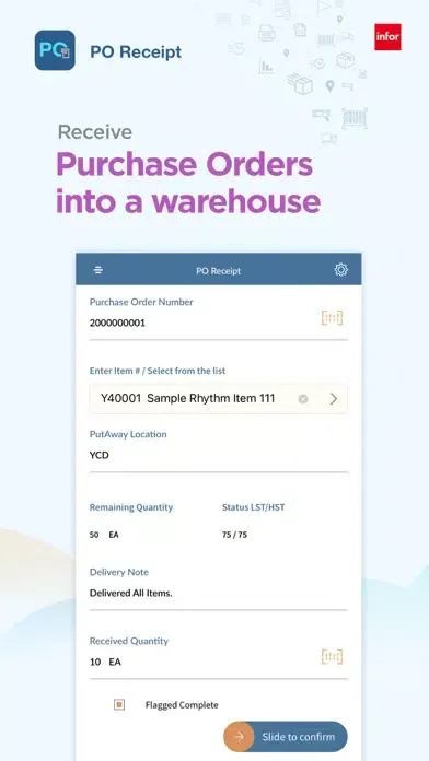 MobileFirst for Infor M3 Cloud Screenshots