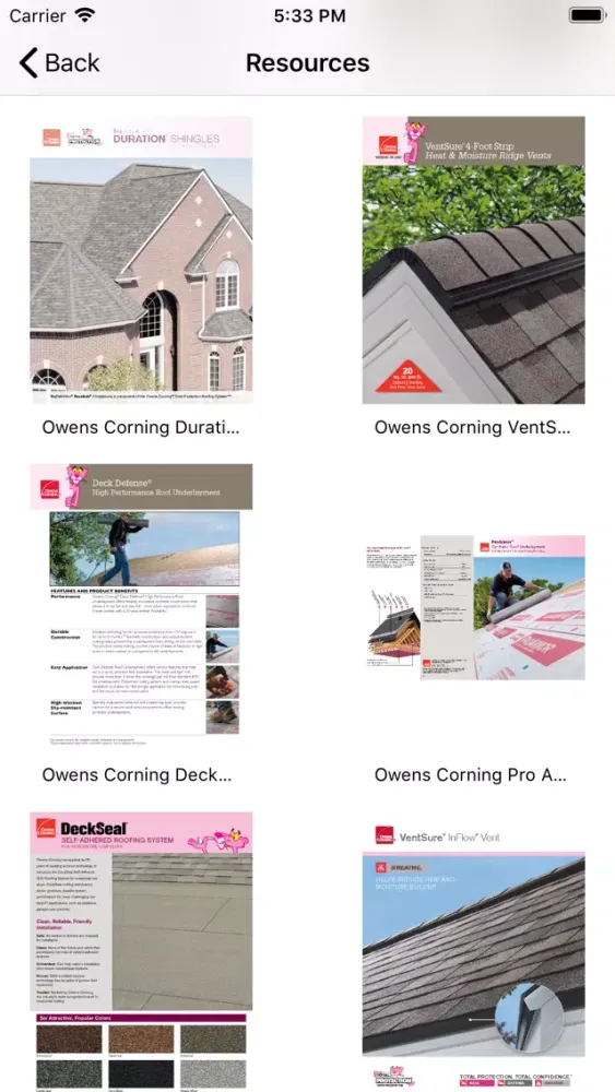 Tangkapan layar Owens Corning Roofing ProSell