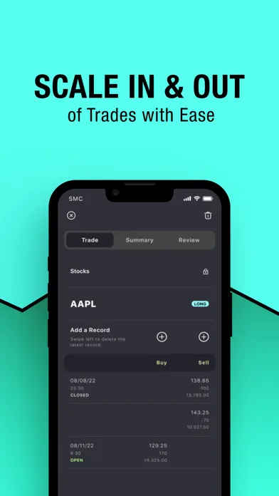 Capturas de tela do Leaprr - Trading Journal