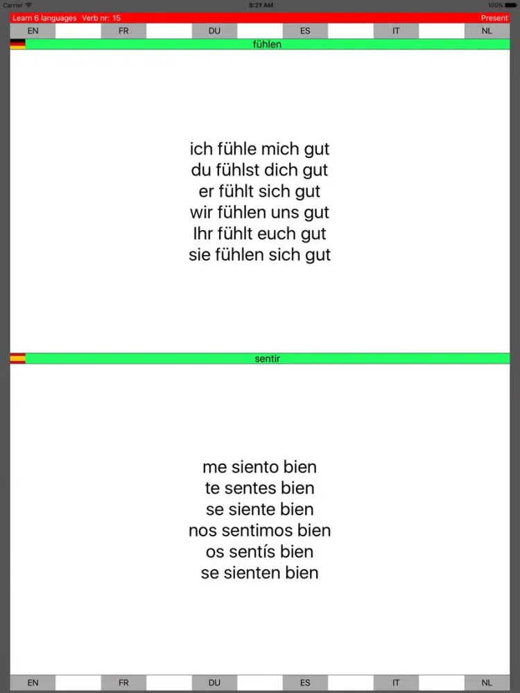 تصاویر Learn 6 languages simultaneously using verbs free version iPad 