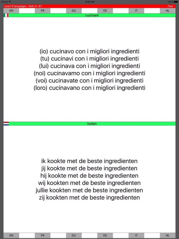 تصاویر Learn 6 languages simultaneously using verbs free version iPad 