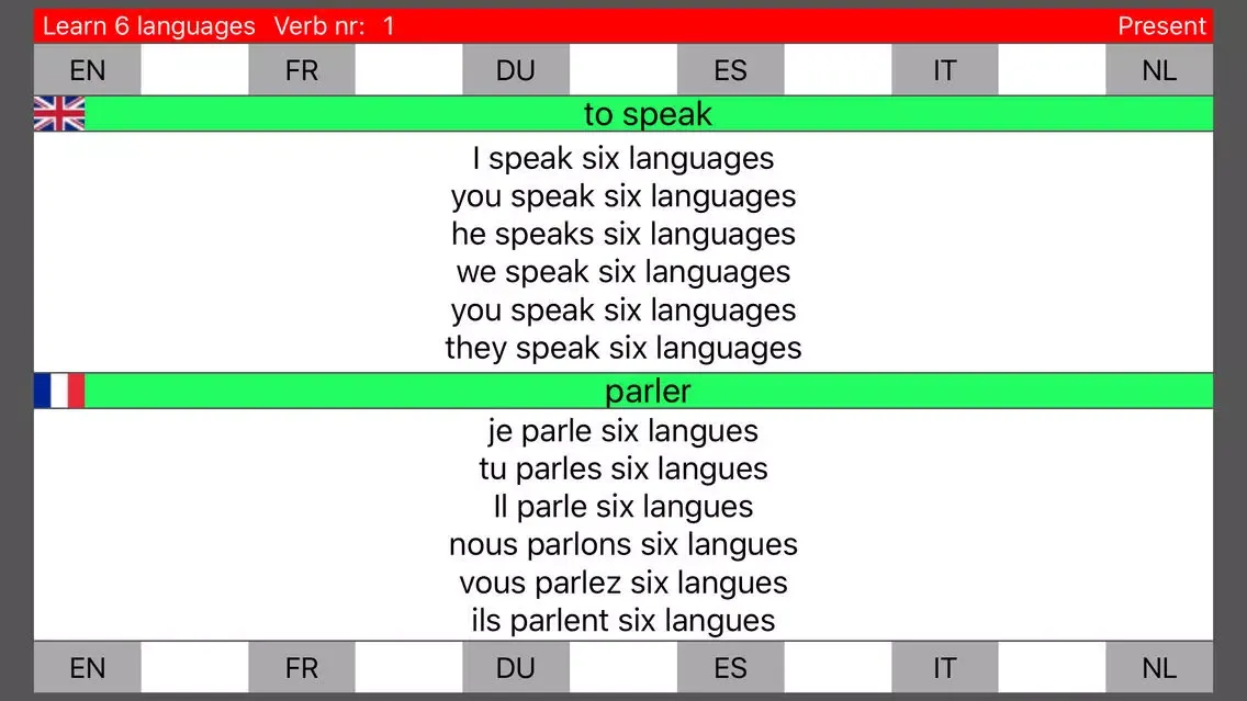 تصاویر Learn 6 languages simultaneously using verbs free version