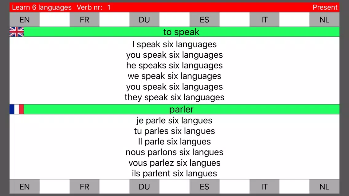 Learn 6 languages simultane using verbs PRO应用截图