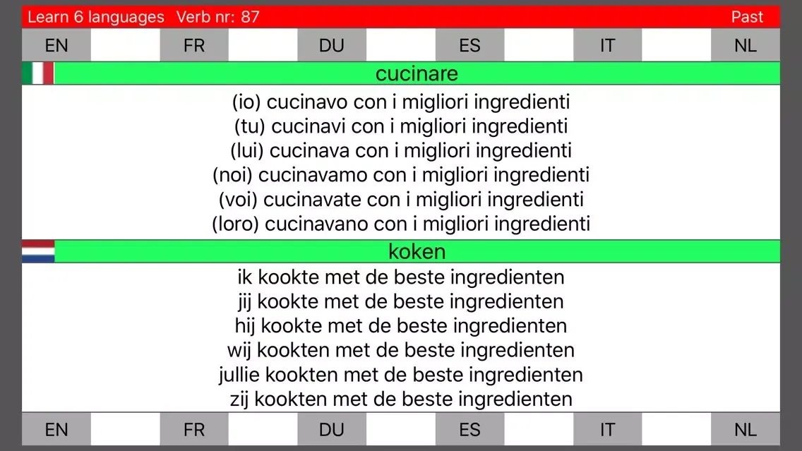 Learn 6 languages simultane using verbs PRO应用截图