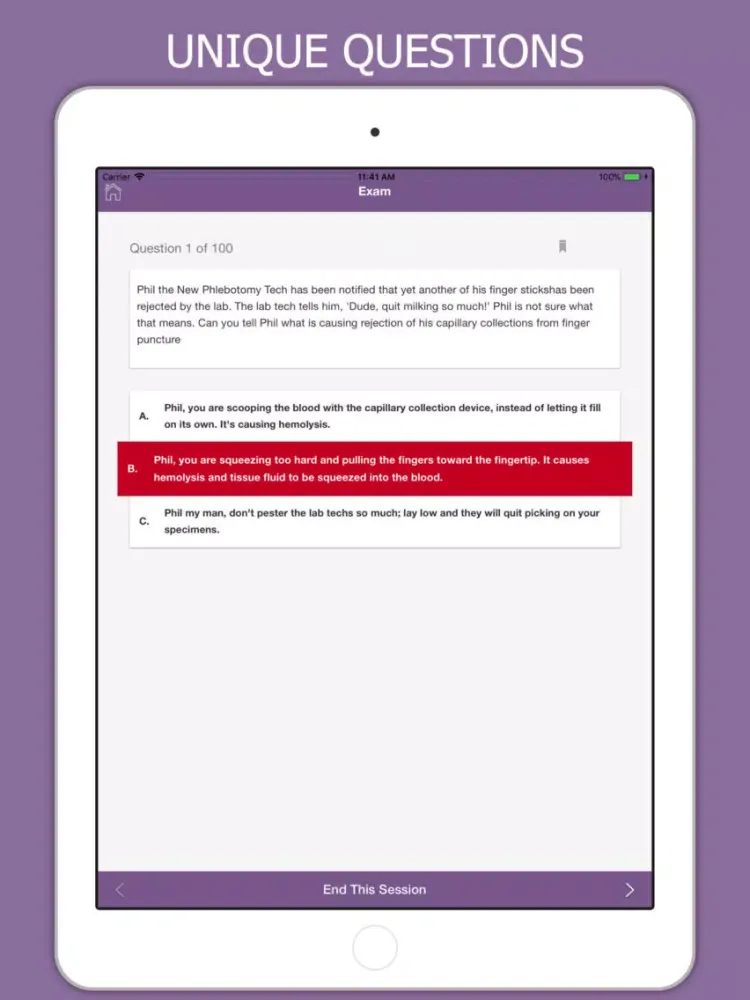 Capturas de tela do PHLEBOTOMY Exam Prep 2018 iPad 