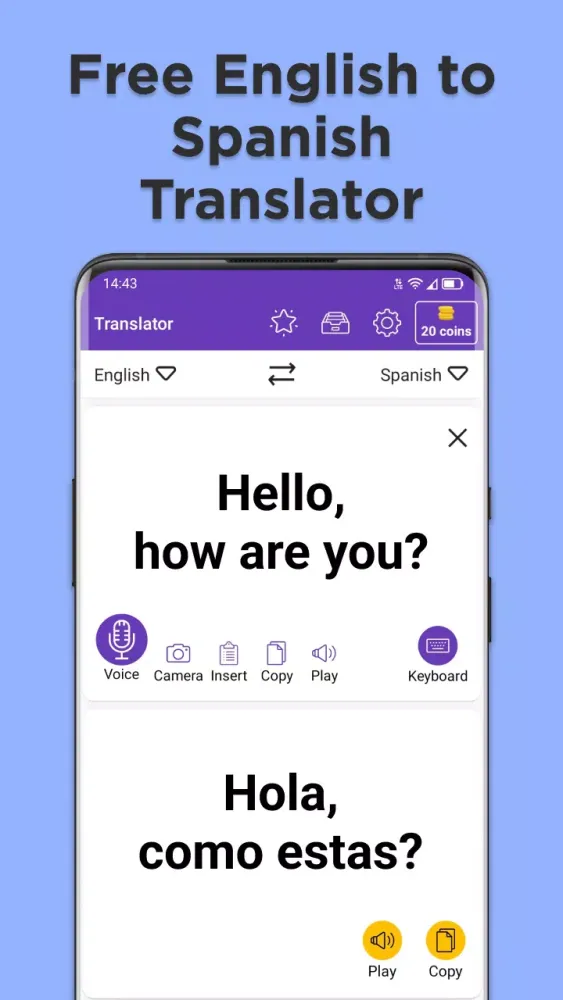 English to Spanish Translator Screenshots