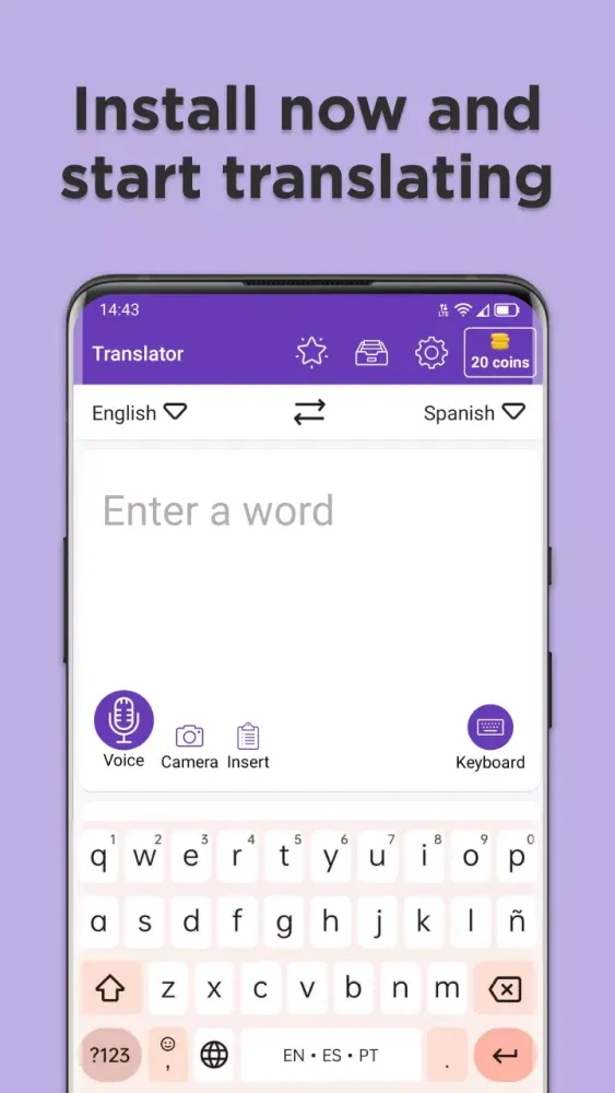 English to Spanish Translator Screenshots