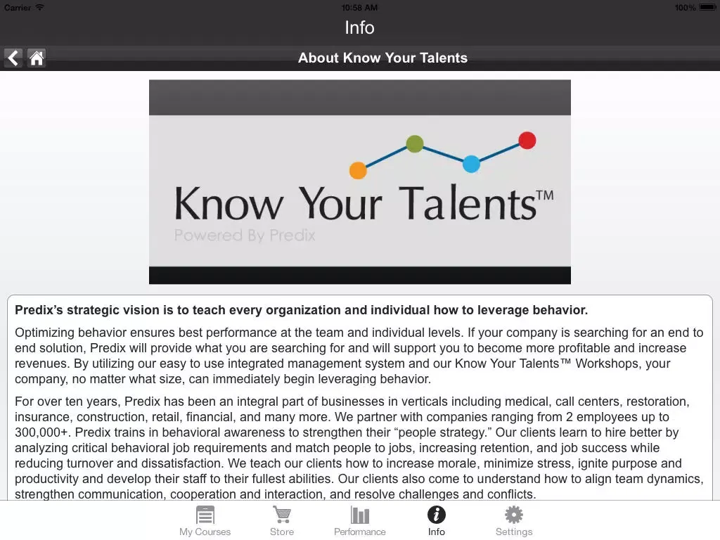 Tangkapan skrin Know Your Talents iPad 