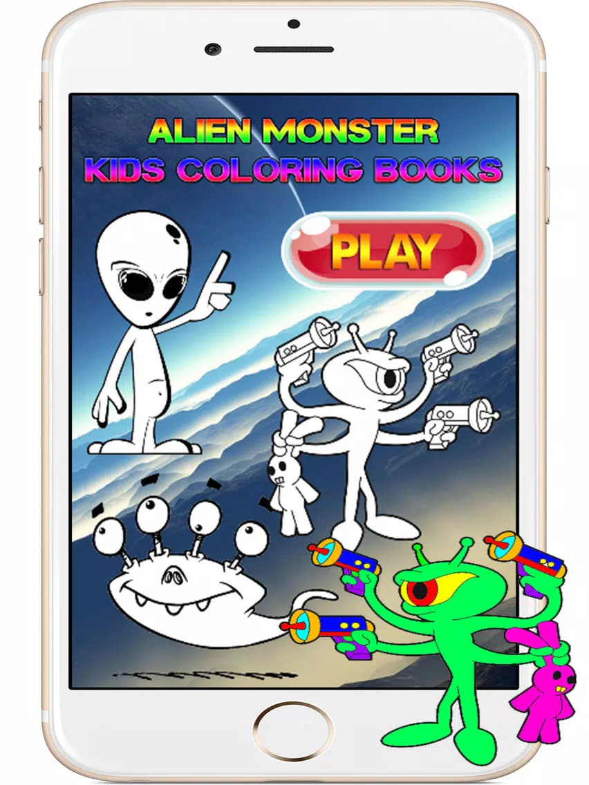 ภาพหน้าจอของ Alien Monster Cartoon Toddlers Kids Coloring Books iPad 