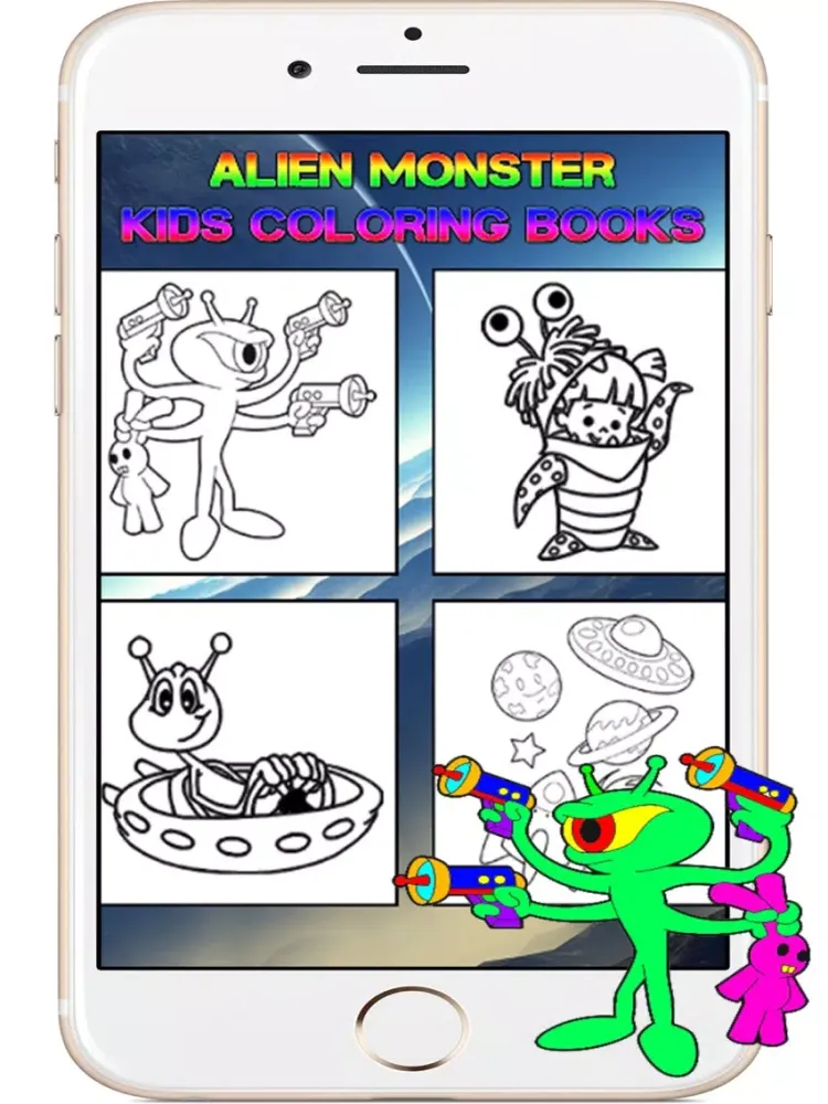 Captures d'écran de Alien Monster Cartoon Toddlers Kids Coloring Books iPad 
