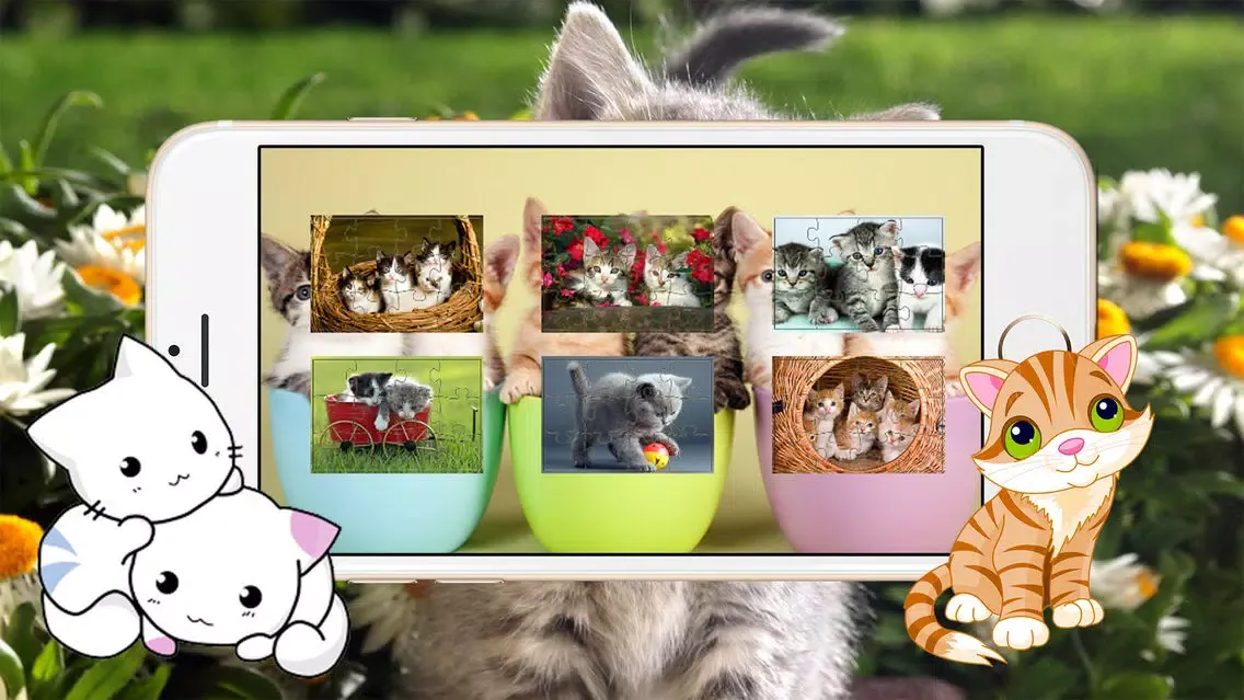 Kitten Cat Fun Jigsaw Puzzles Games for Kids and Toddlers Free应用截图