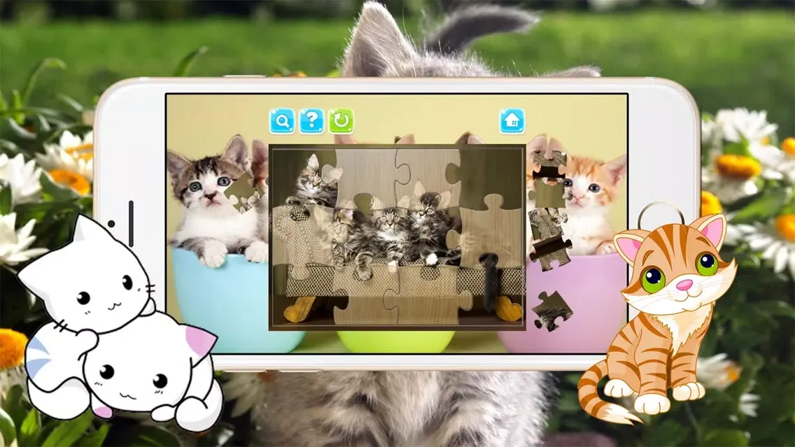 Kitten Cat Fun Jigsaw Puzzles Games for Kids and Toddlers Free应用截图