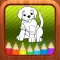 Puppy Dog Kids Coloring Books Page - Learning Game for Toddlers