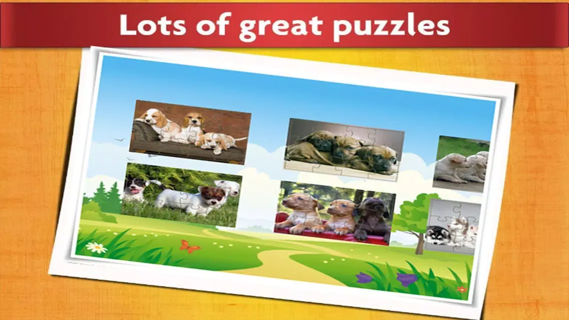 Cute Dog Jigsaw Puzzles for Kids - Animal Learning Fun Games Screenshots