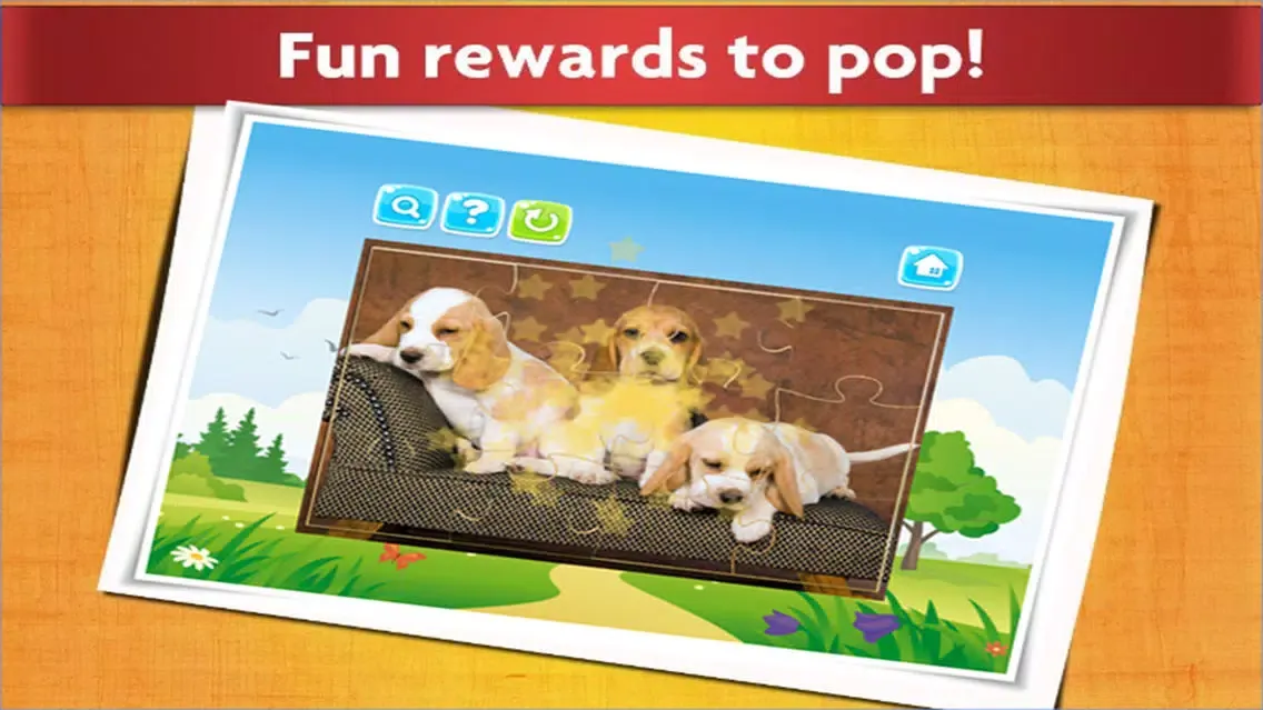 Cute Dog Jigsaw Puzzles for Kids - Animal Learning Fun Games Screenshots