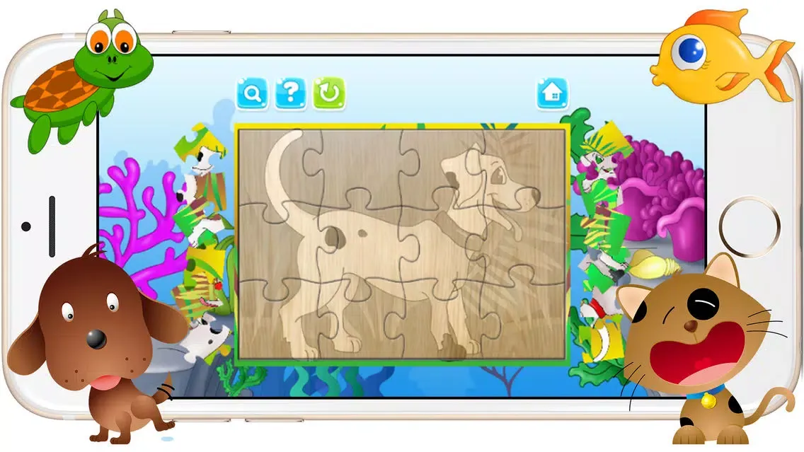 ภาพหน้าจอของ Dog Cat Pets Cartoon Jigsaw Puzzles Games for Kids
