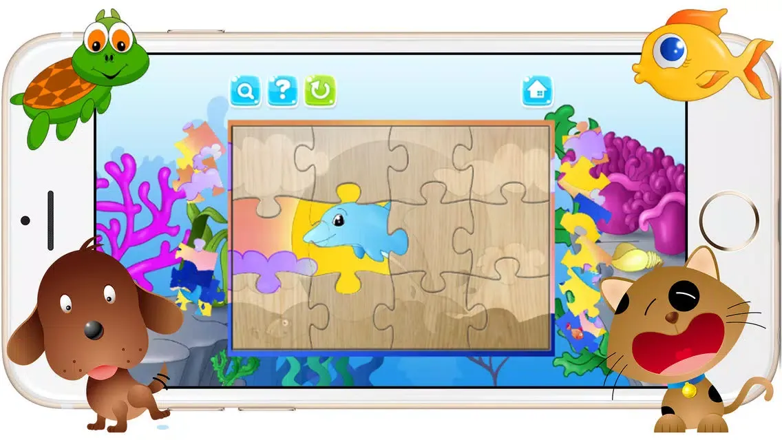 ภาพหน้าจอของ Dog Cat Pets Cartoon Jigsaw Puzzles Games for Kids