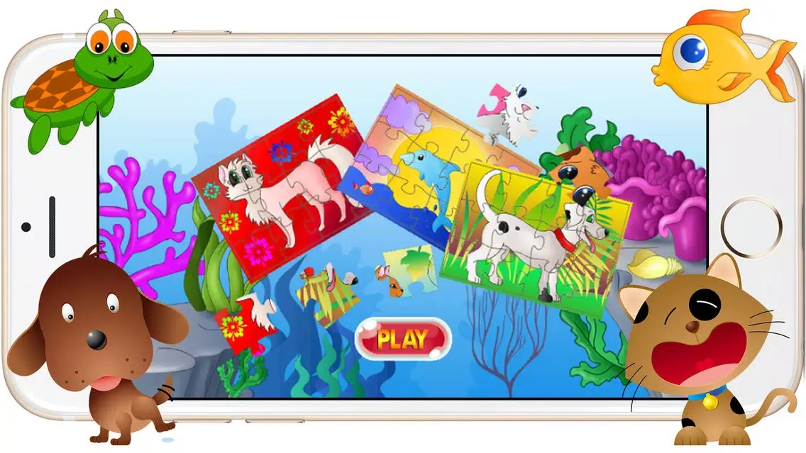ภาพหน้าจอของ Dog Cat Pets Cartoon Jigsaw Puzzles Games for Kids