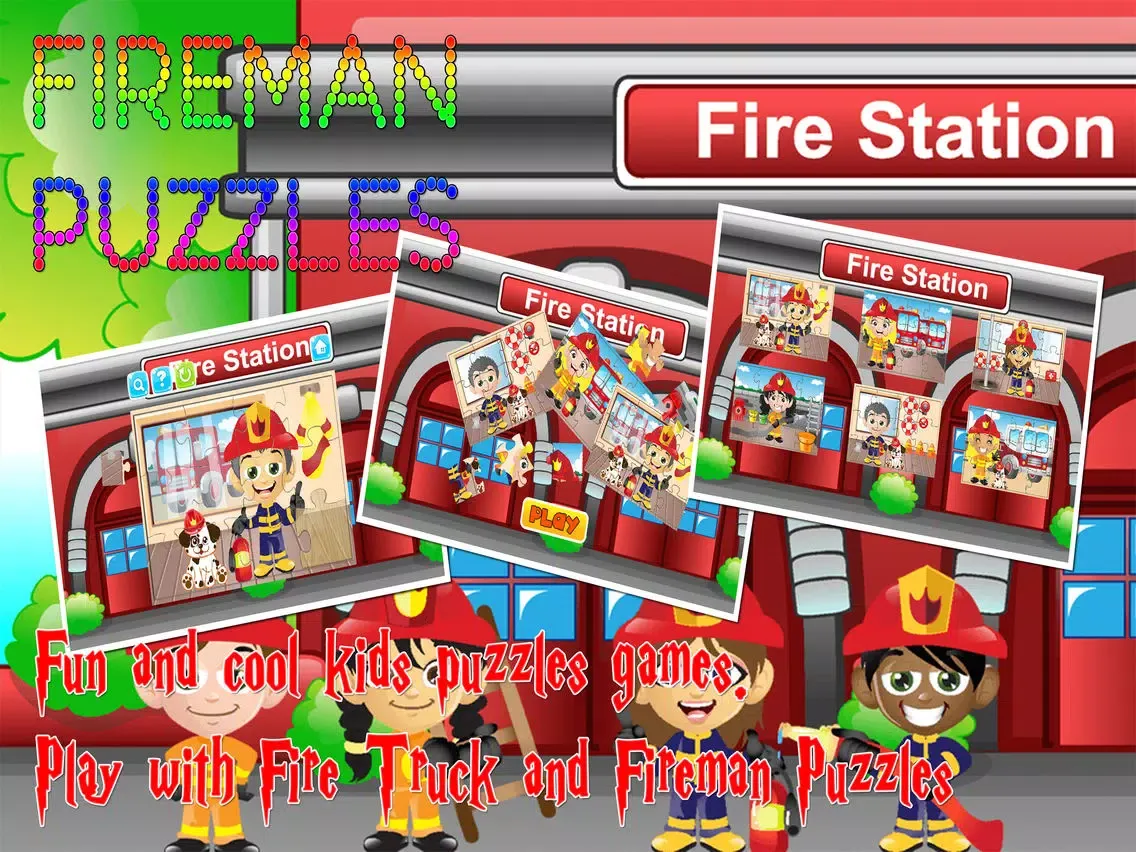 Fire Truck Fireman Jigsaw Puzzles Fun for Toddlers iPad  স্ক্রিনশট