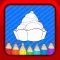 Ice Cream Cartoon Kids Coloring Books for Toddlers