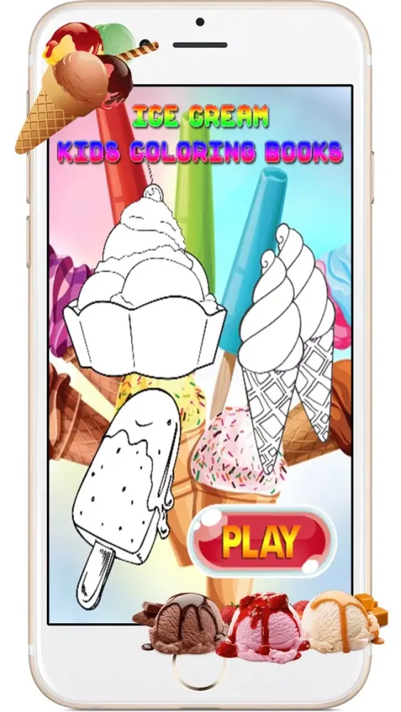 Ice Cream Cartoon Kids Coloring Books for Toddlers 스크린샷
