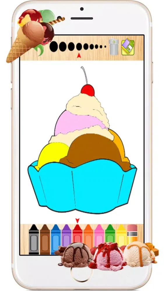 Ice Cream Cartoon Kids Coloring Books for Toddlers 스크린샷