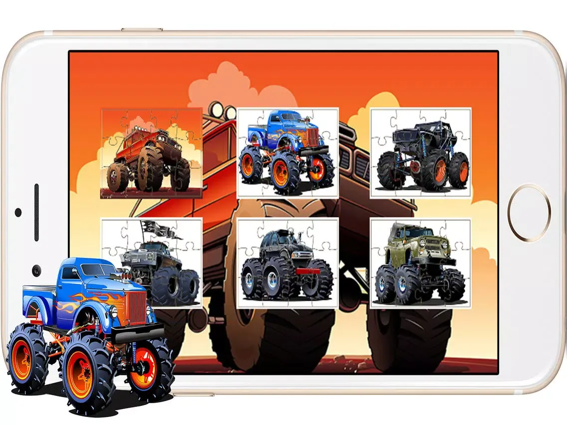 صور Monster Truck Cartoon Jigsaw Puzzle Games for Kids iPad 