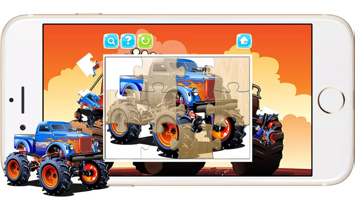 صور Monster Truck Cartoon Jigsaw Puzzle Games for Kids