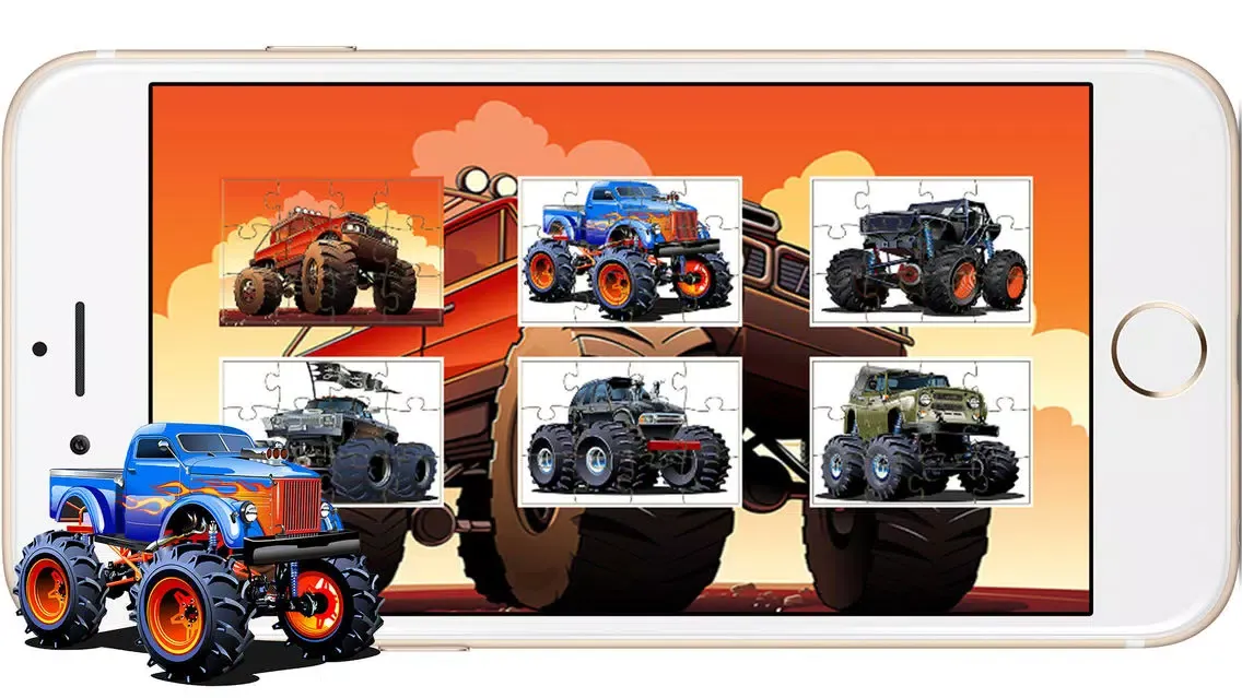 صور Monster Truck Cartoon Jigsaw Puzzle Games for Kids