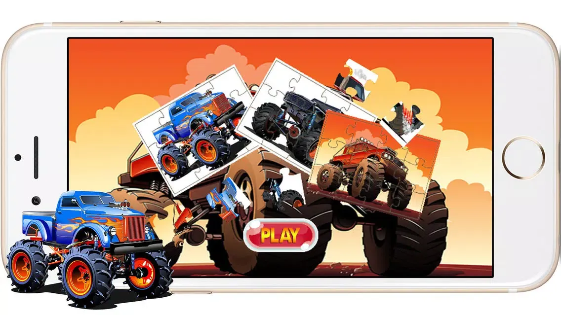 صور Monster Truck Cartoon Jigsaw Puzzle Games for Kids