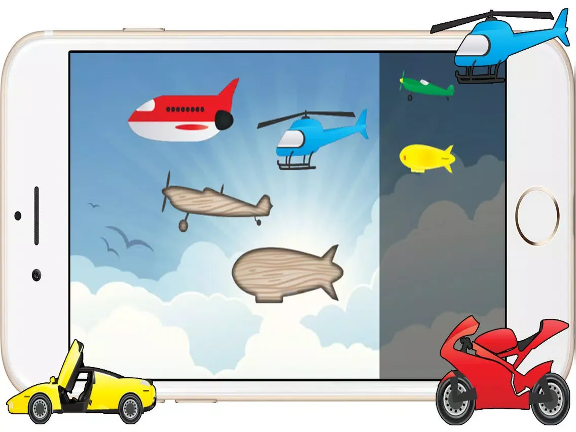 Vehicles Matching Puzzles Games for Kids and Baby iPad 应用截图